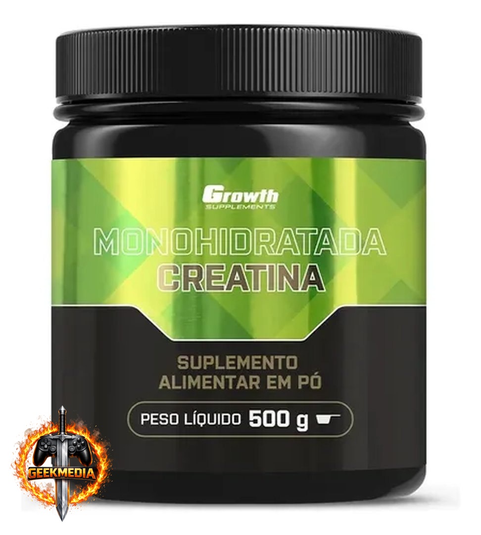 Creatina Monohidratada 500g Growth Supplements Sem Sabor em Pó