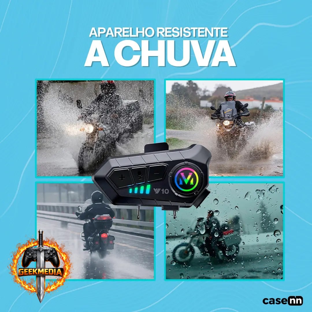 Voren Bluetooth Headset RGB Para Capacete Sem Fio