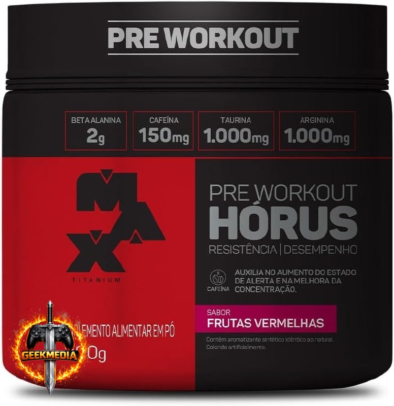 Max Titanium Horus Pré-treino Frutas Vermelhas 300g