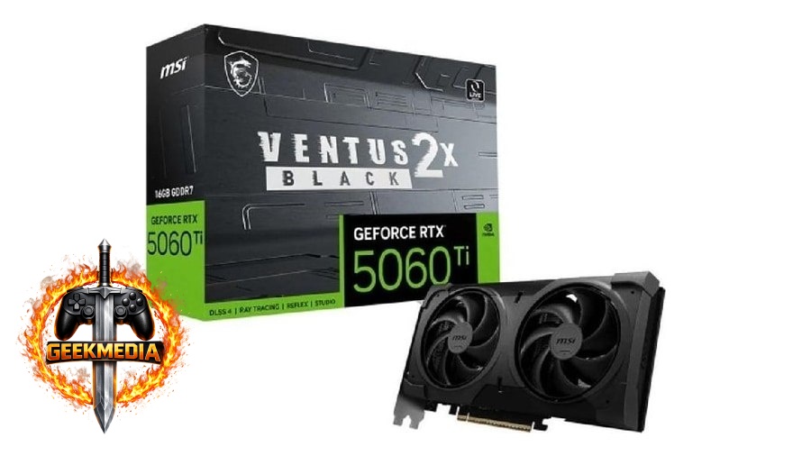 Placa de Vídeo MSI Geforce RTX 5060 Ti 16GB Ventus 2X Black OC Plus