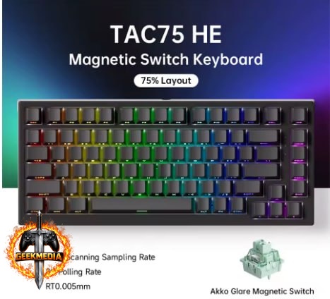 Akko TAC75 HE - Teclado Mecânico 75% Switches Magnéticos