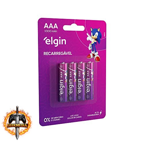 Pilha recarregável AAA 1000mAh Elgin