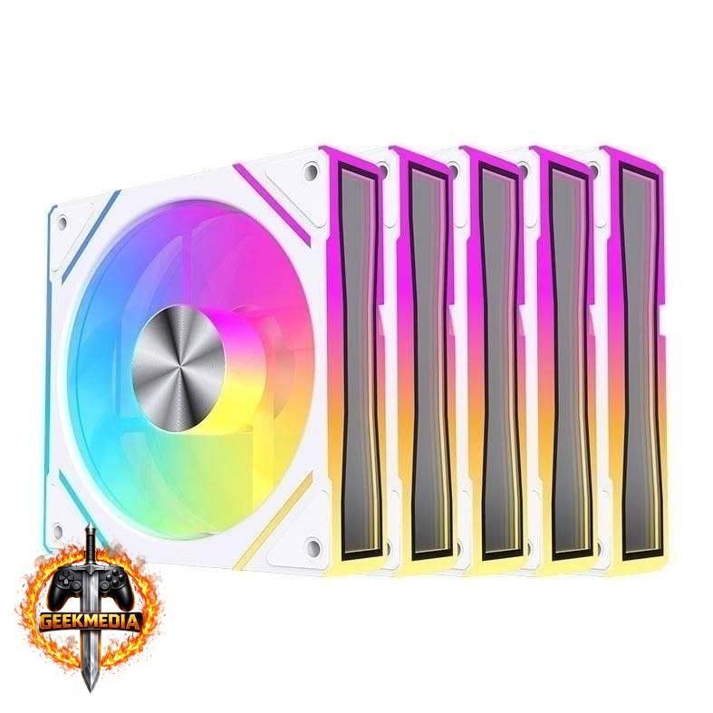 Kit Ventoinhas Acegeek Silverline ARGB 5x120mm Branco