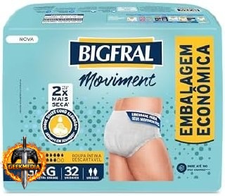 Roupa Íntima Bigfral Moviment G/XG 32 Unidades