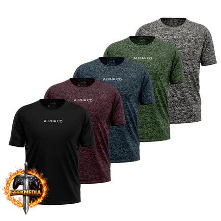 Kit 5 Camisetas Dry Alpha Co Masculina