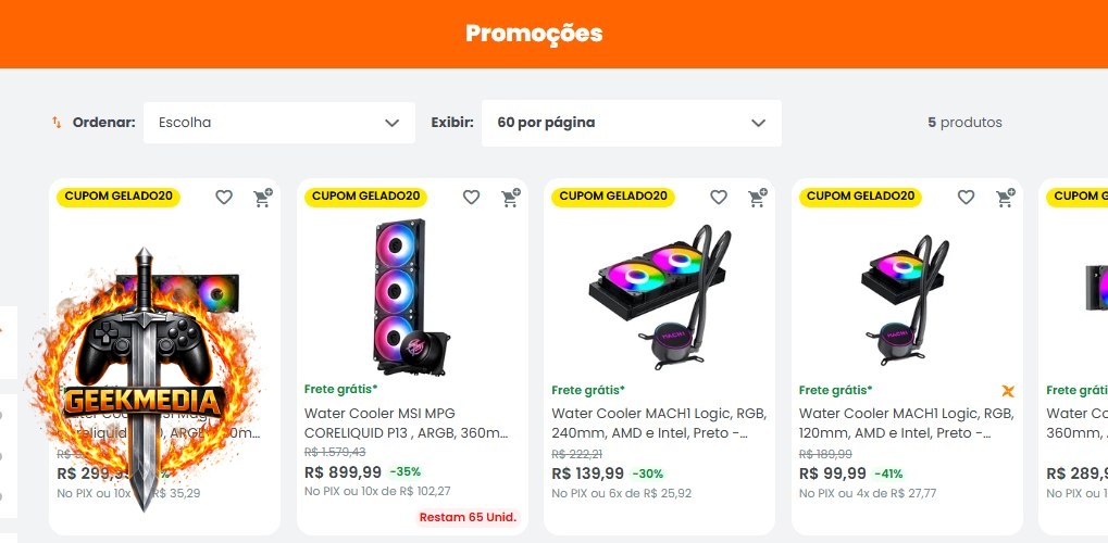 Water Cooler Selecionados - 20% OFF