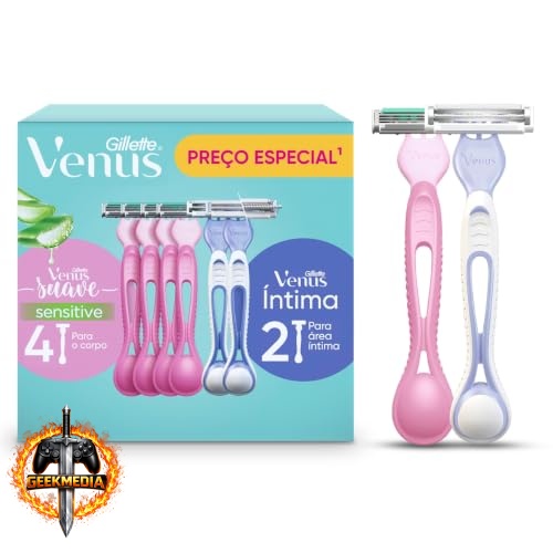 Kit Aparelho de Depilação Gillette Venus Suave  Íntima