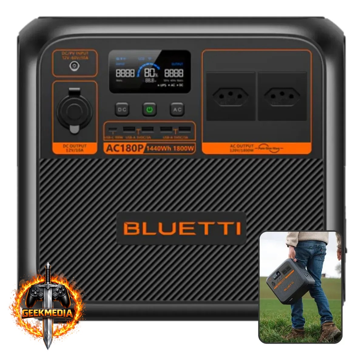 Gerador Bluetti AC180P Monofásico 220v Estação de Energia