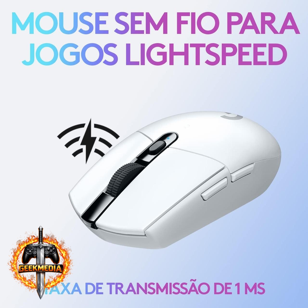 Mouse Gamer Sem Fio Logitech G305 LIGHTSPEED Branco