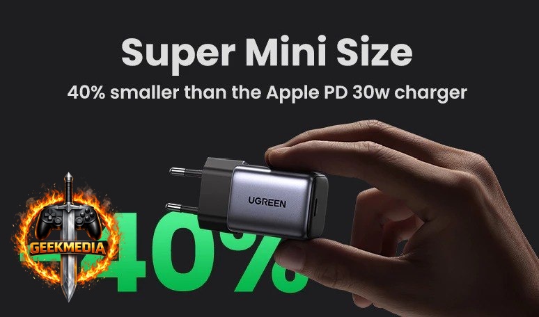 Carregador UGREEN 20W GaN 30W PD QC