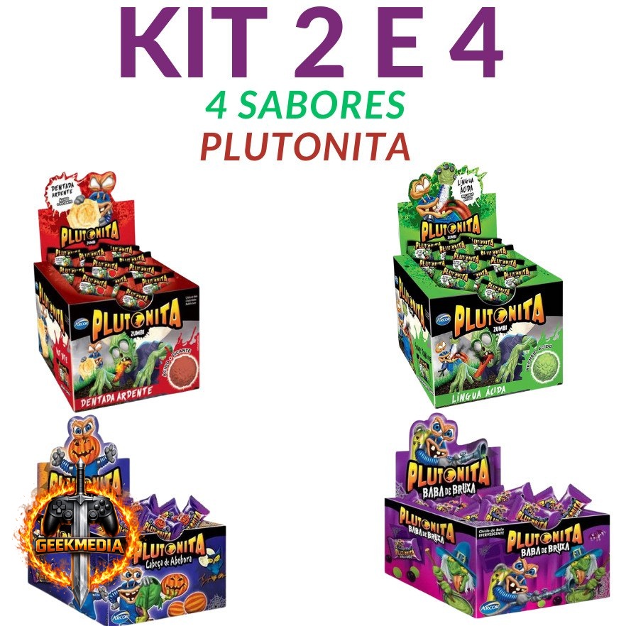 Chiclete Plutonita 4 Sabores Arcor 40 Unidades