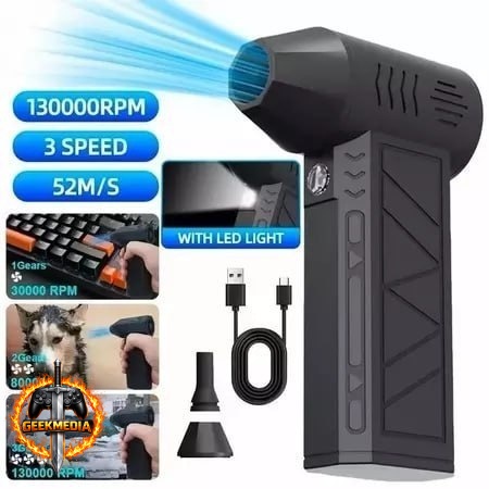 Soprador De Ar Turbo 130000 Rpm Sem Fio Portátil