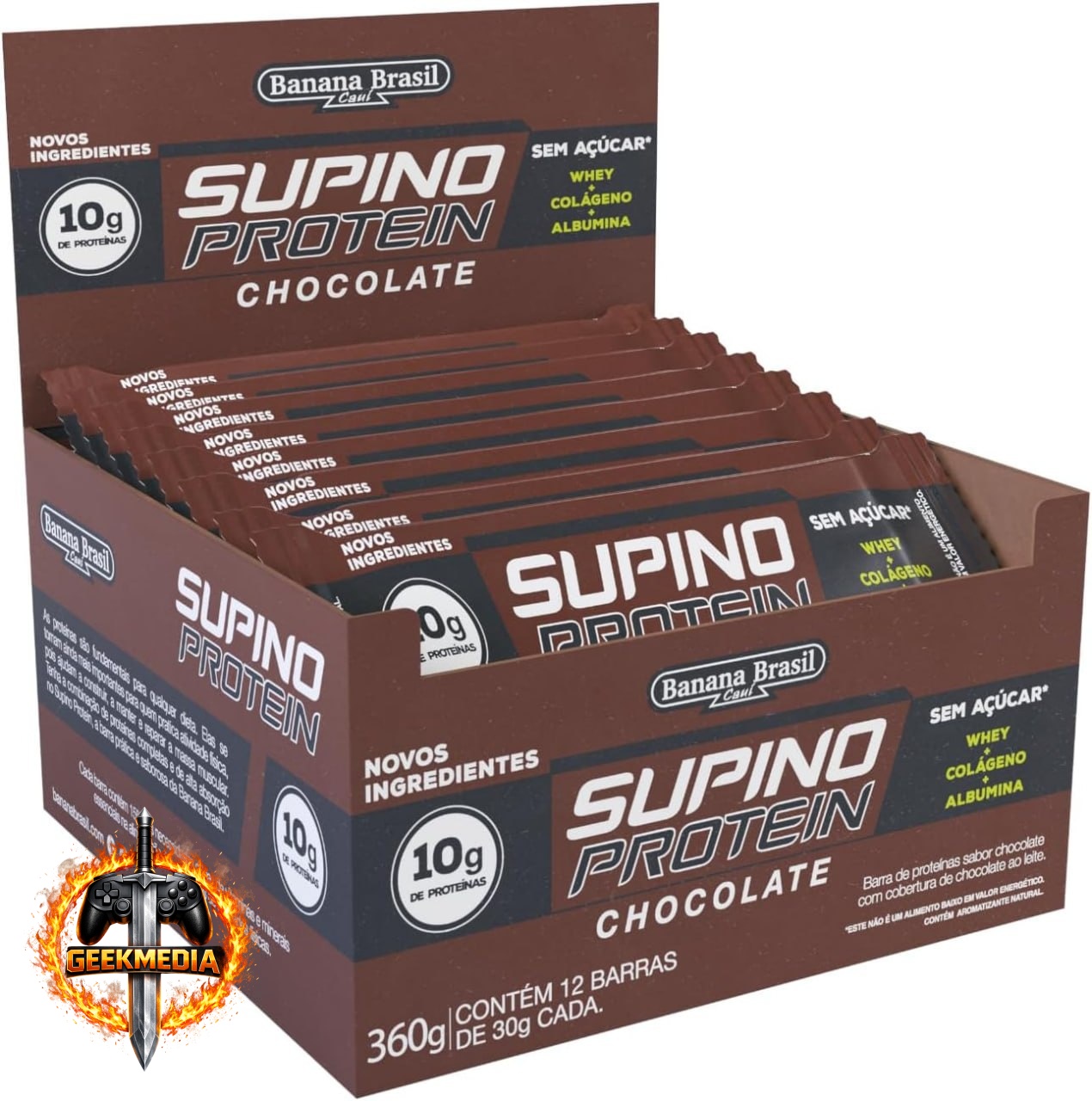 Banana Brasil Barra De Proteína Supino Protein Chocolate - 12x30g