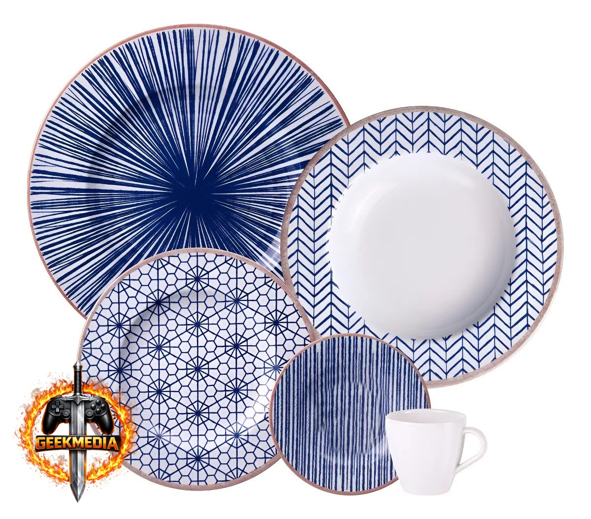 Aparelho de Jantar Tramontina Abstratta 20 Peças Branco Liso