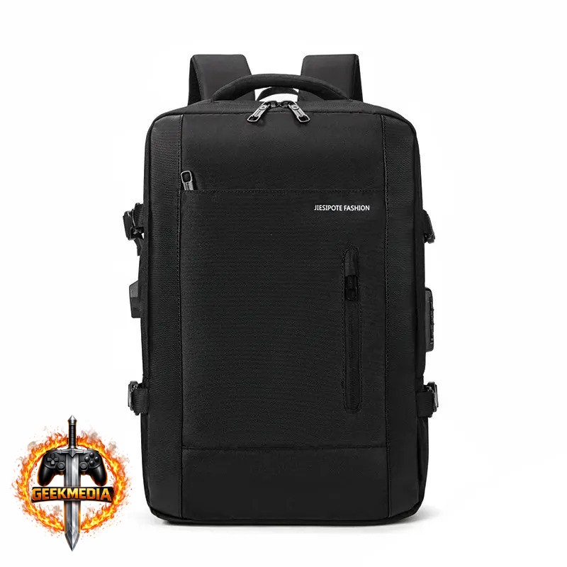 Mochila Expansível Impermeável com Fecho de Senha para Laptop