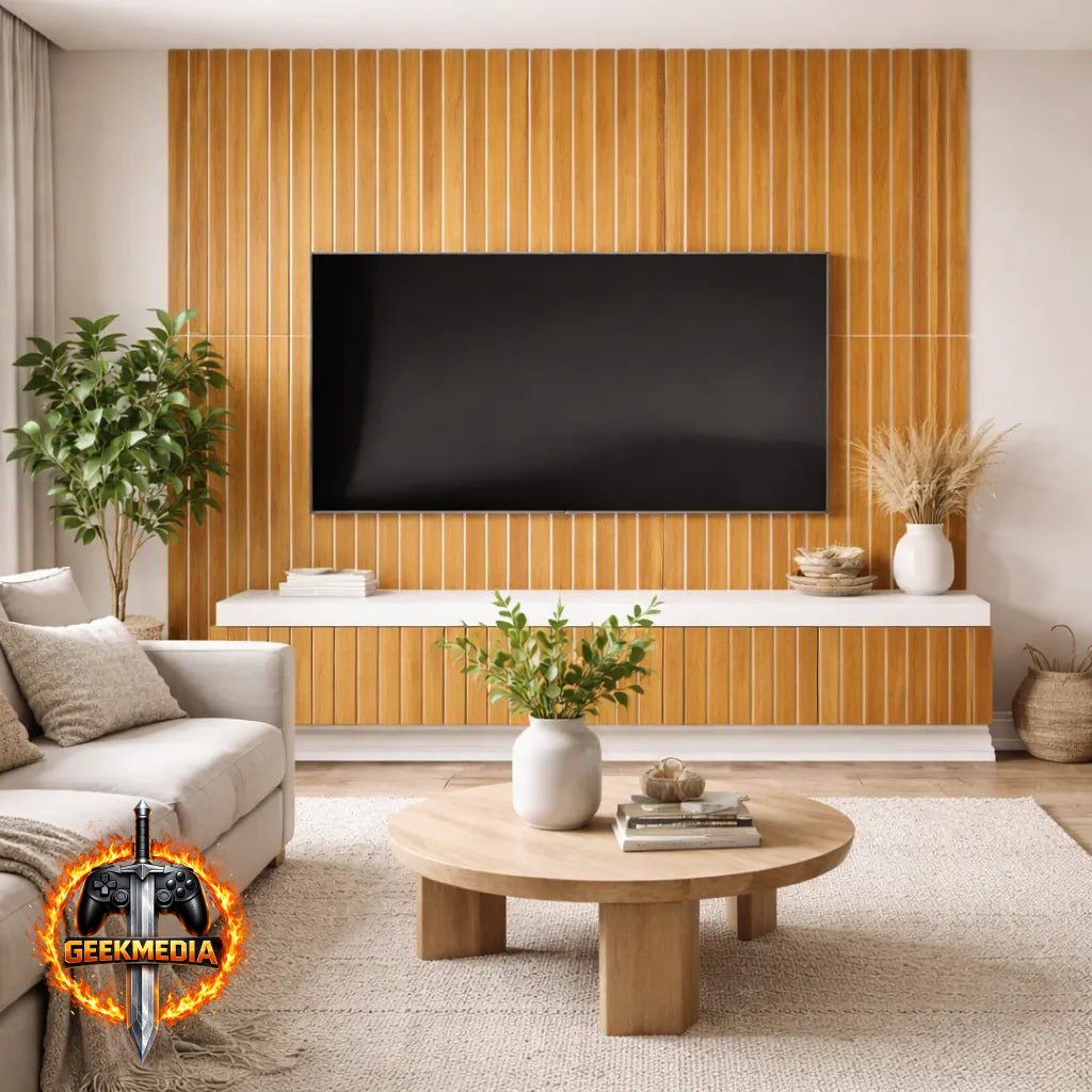 20 Placas Adesivas Painel Madeira Ripada Montável Mdf 45x11