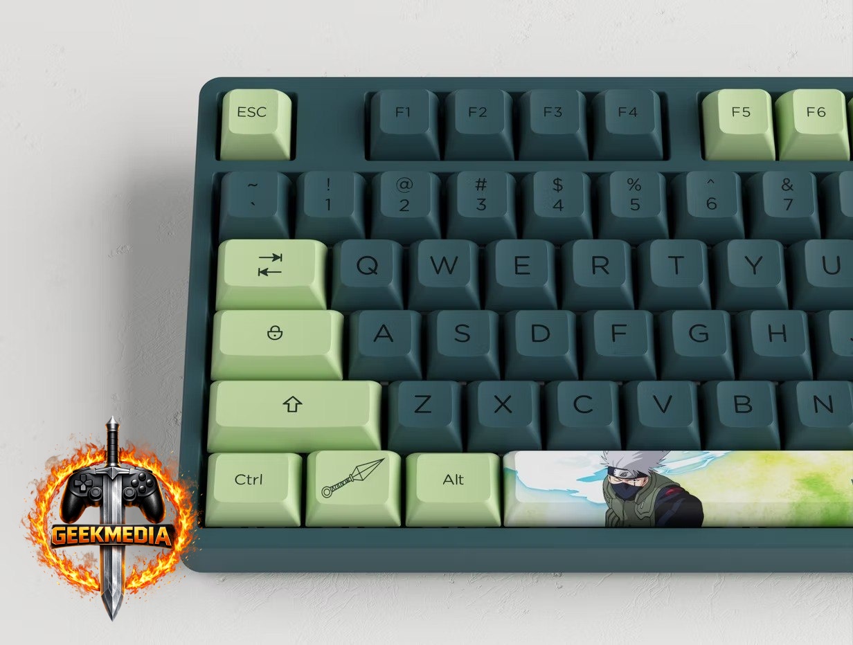 Teclado Mecânico Akko 5108 Lavender Purple Naruto Kakashi Verde