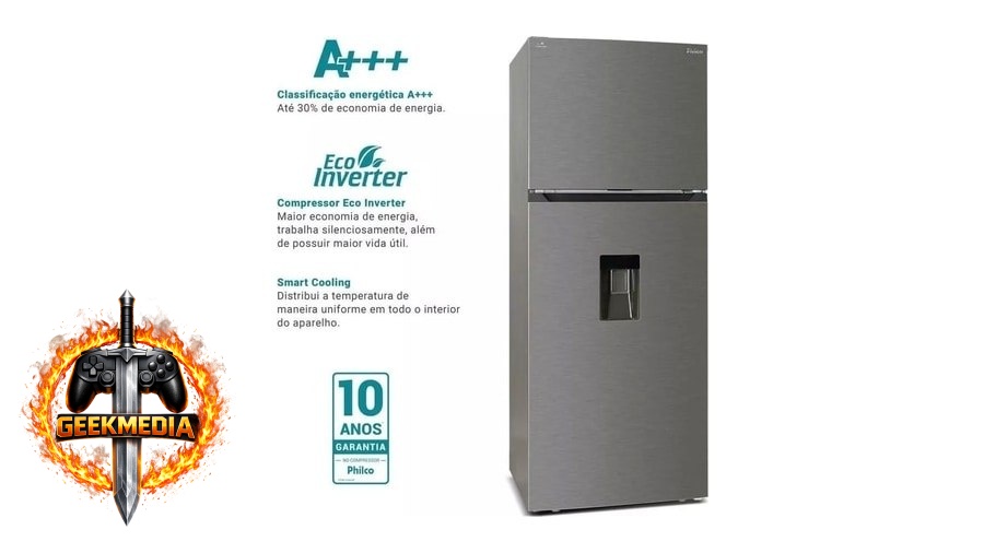 Geladeira Philco Eco Inverter Duplex Inox 413L PRF501TI