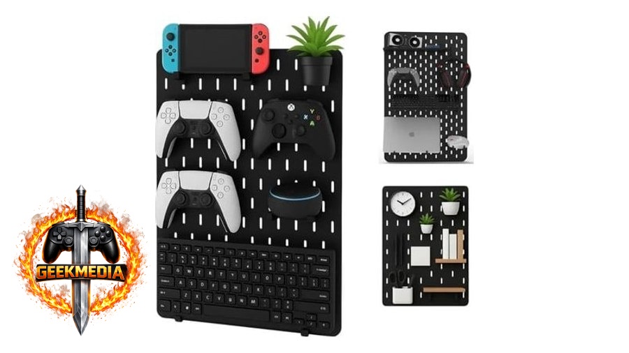 Pegboard Premium Mdf Setup Gamer Home Office Preto
