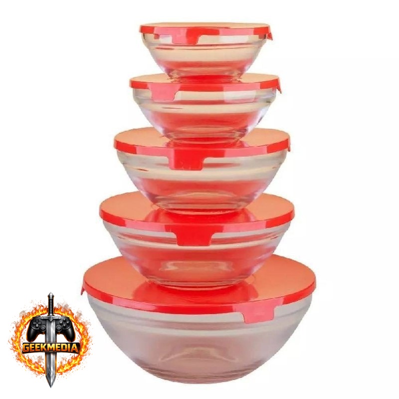 Conjunto 5 Potes de Vidro Cazza Classic