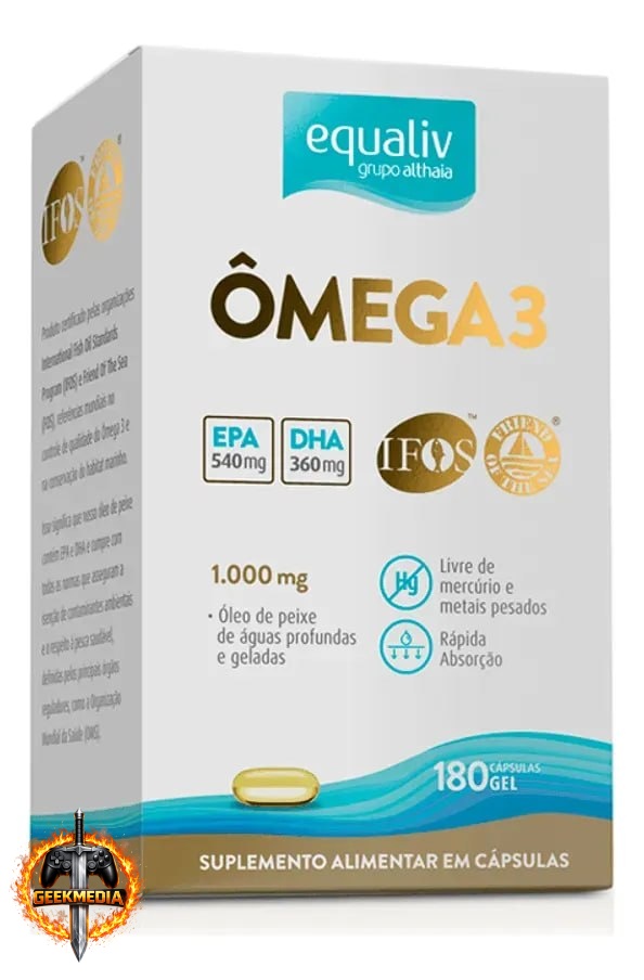 Equaliv Ômega 3 1000mg EPA DHA - 180 Cápsulas