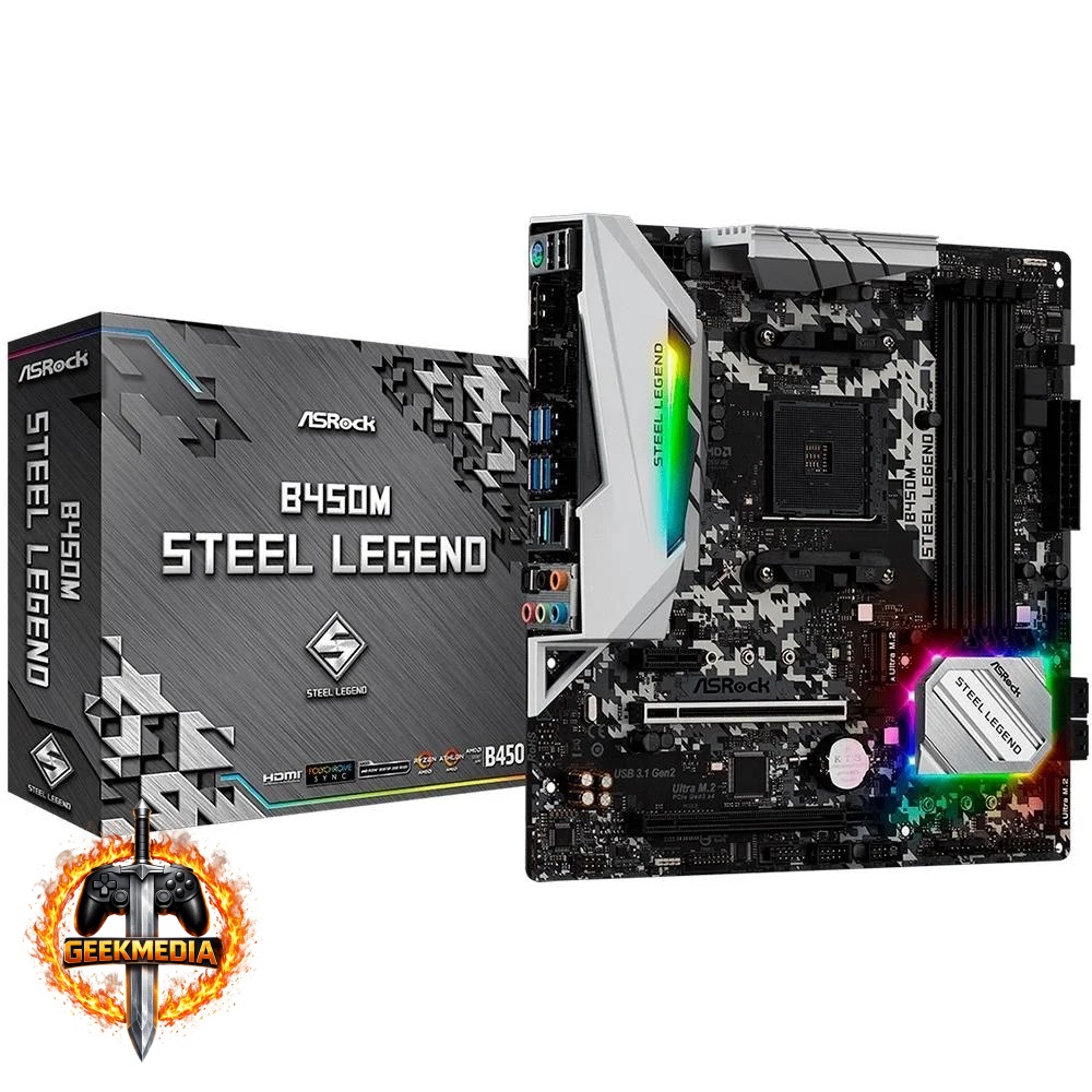 Placa-Mãe ASRock B450M Steel Legend