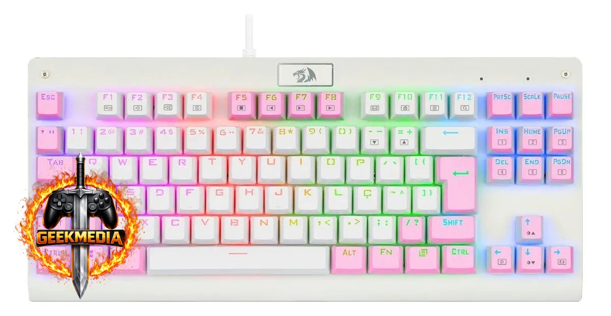 Redragon Dark Avenger Rgb Branco E Rosa