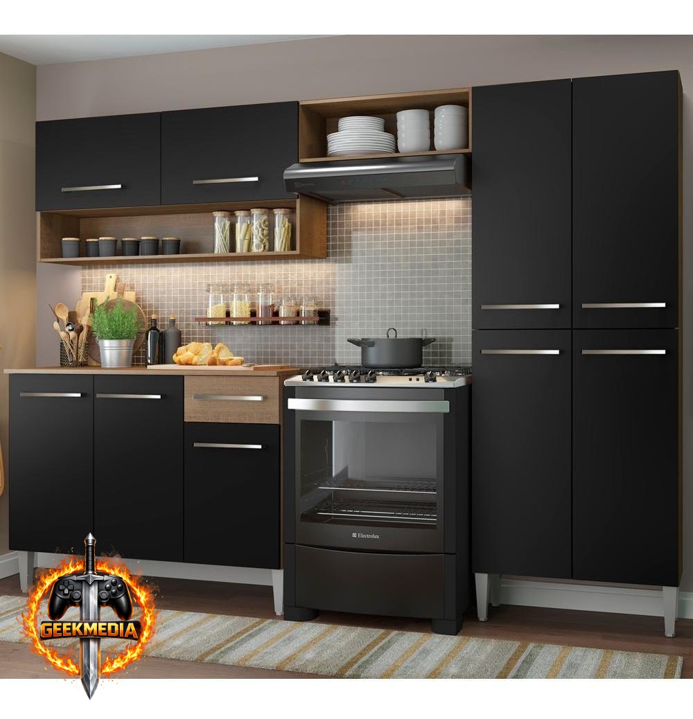 Armário de Cozinha Modulada Completa Compacta Emilly