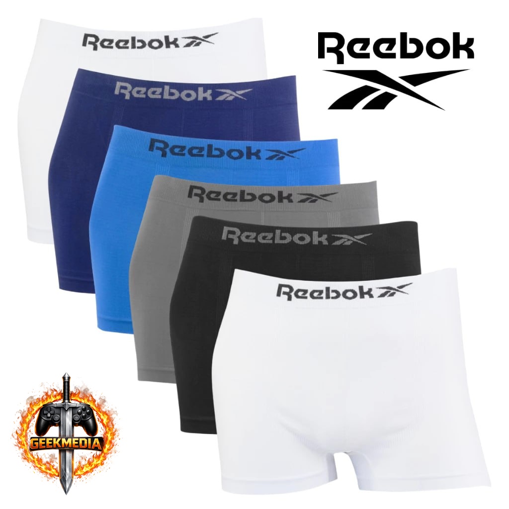 Kit 6 Cuecas Boxer Reebok Microfibra