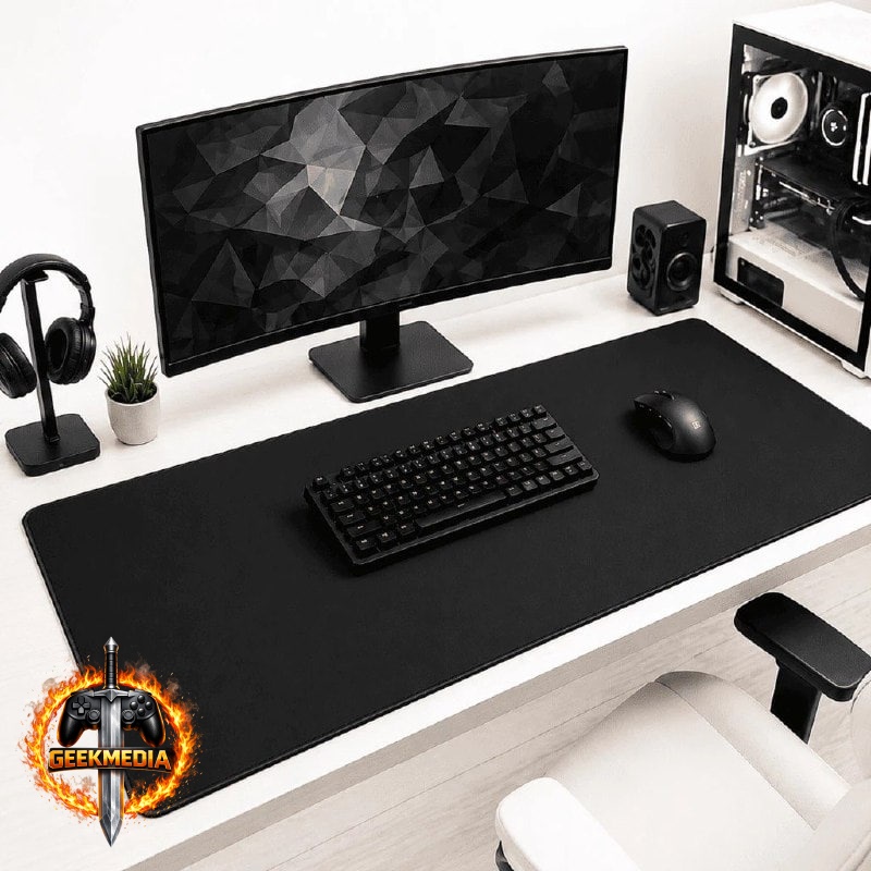 Mousepad Gamer Preto Extra Grande 90x40cm