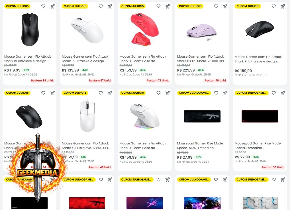 Cupom Kabum: 15% OFF em Periféricos Selecionados
