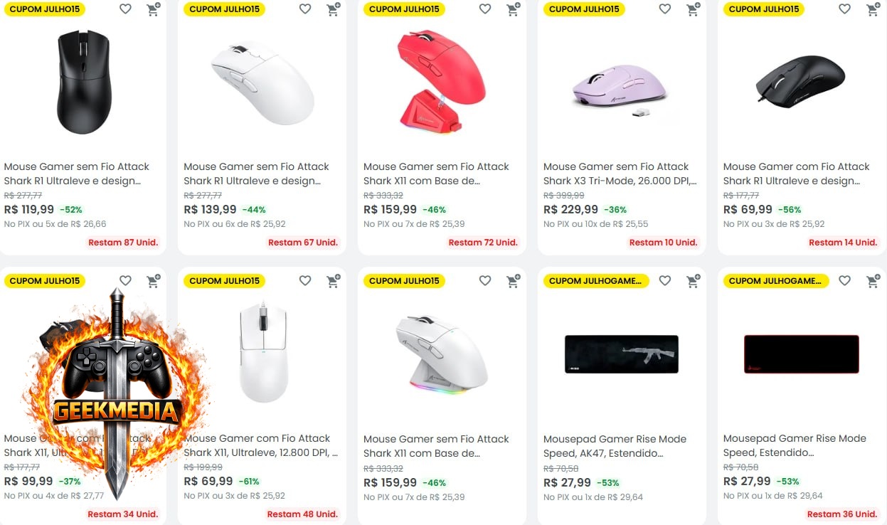 15% OFF em Periféricos Selecionados