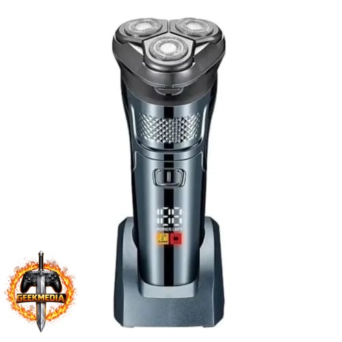 Barbeador Elétrico Masculino Profissional 3 Lâminas Rotativas Duplas