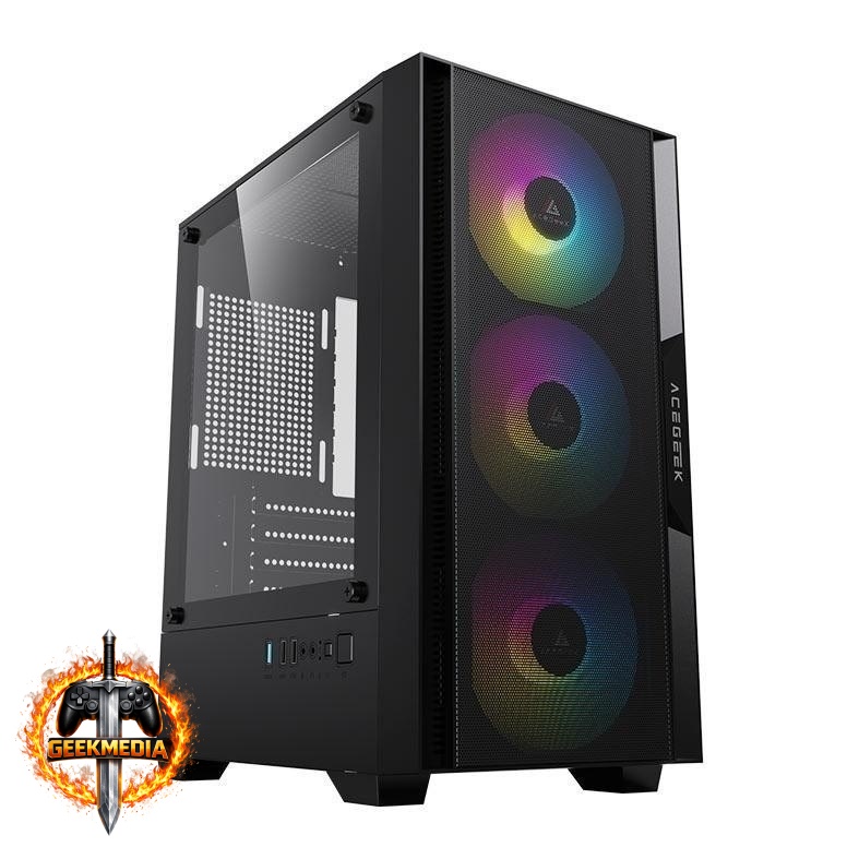 Gabinete Gamer Acegeek Stratus Mesh Rainbow Mid-Tower