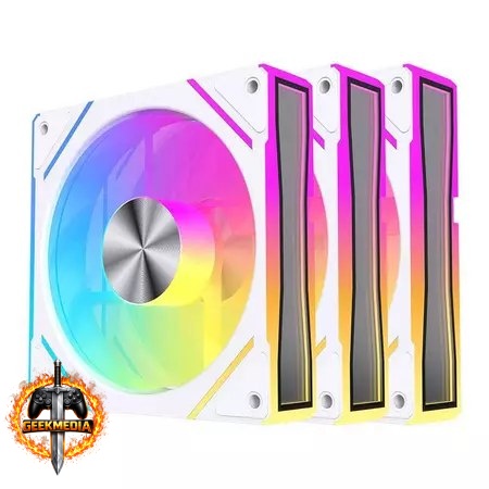 Kit Ventoinhas Acegeek Silverline ARGB 3x120mm Branco
