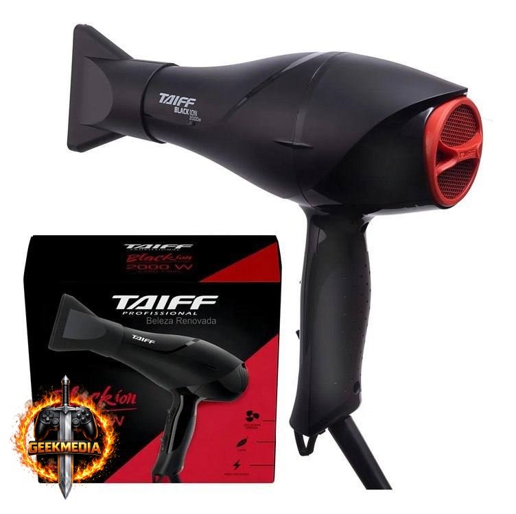Secador de Cabelo Profissional Taiff Black Ion 2000W