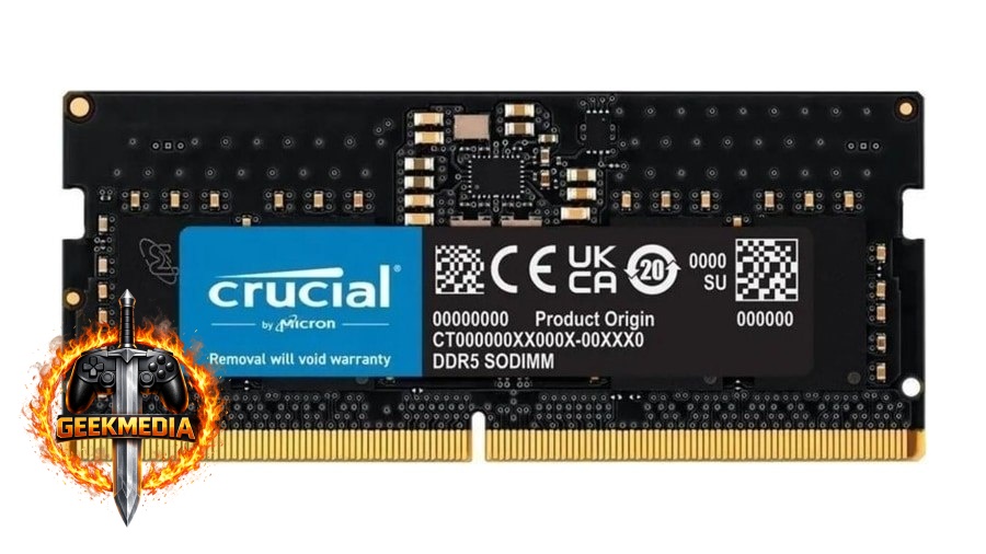 Memória Crucial 8GB DDR5 4800MHz SODIMM para Notebook