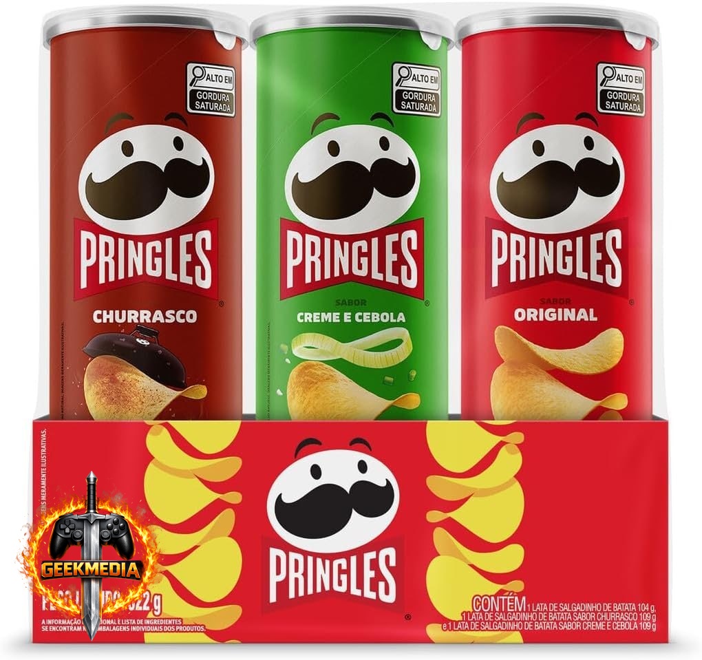 Pringles Pack Promo Salgadinho de Batata Frita 3 Sabores