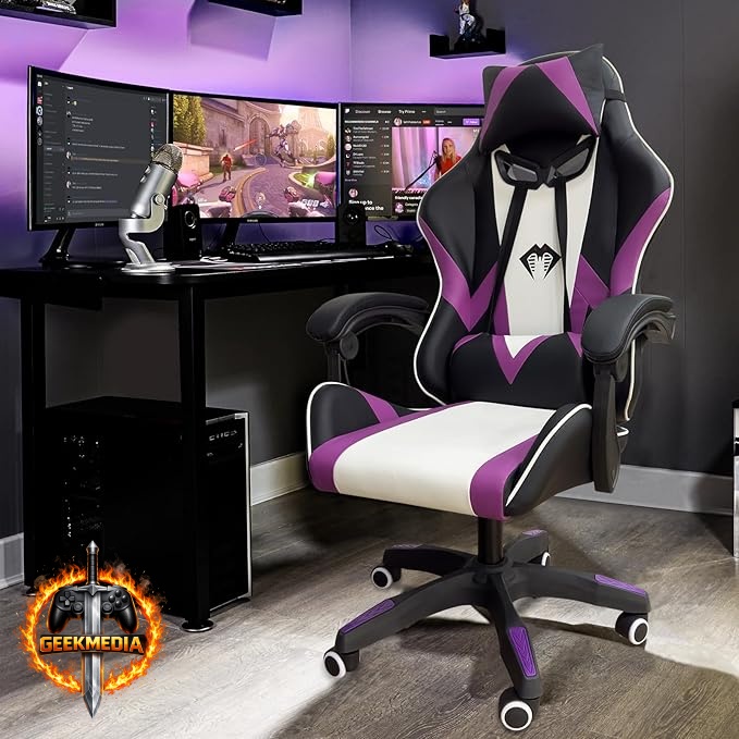 Cadeira Gamer Python Fly - Design Ergonômico Roxo