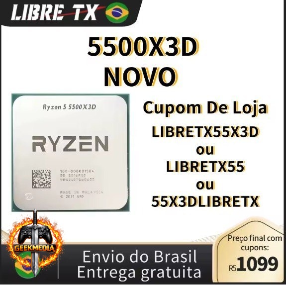 Processador AMD Ryzen 5 5500X3D