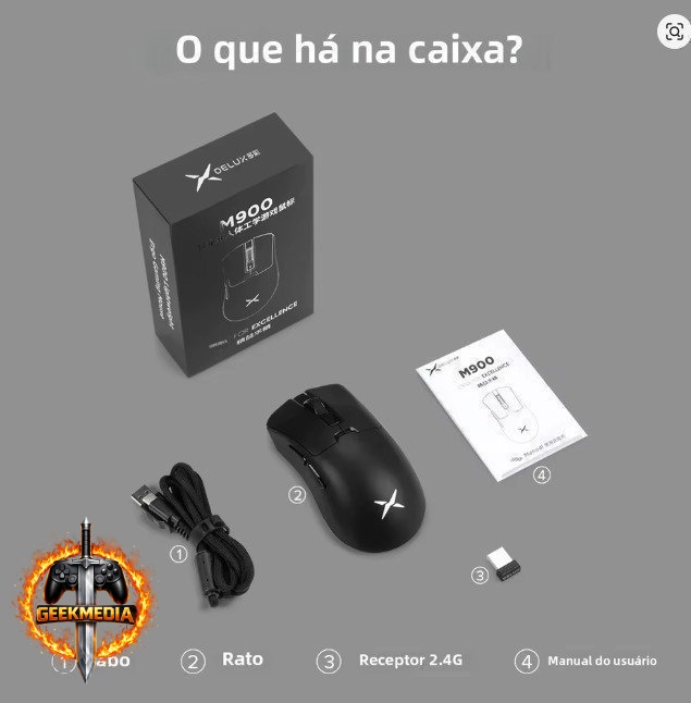 Mouse Sem Fio Delux M900 SE PAW3311
