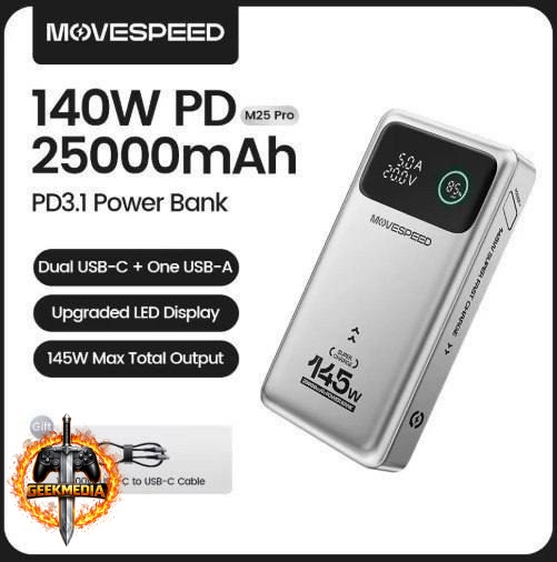 Powerbank MOVESPEED M25Pro 140W 25000mAh