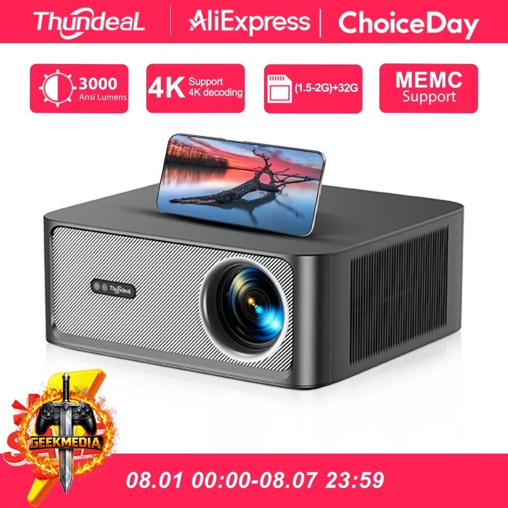 Projetor ThundeaL TD98Pro 3000 Ansi 4K Full HD