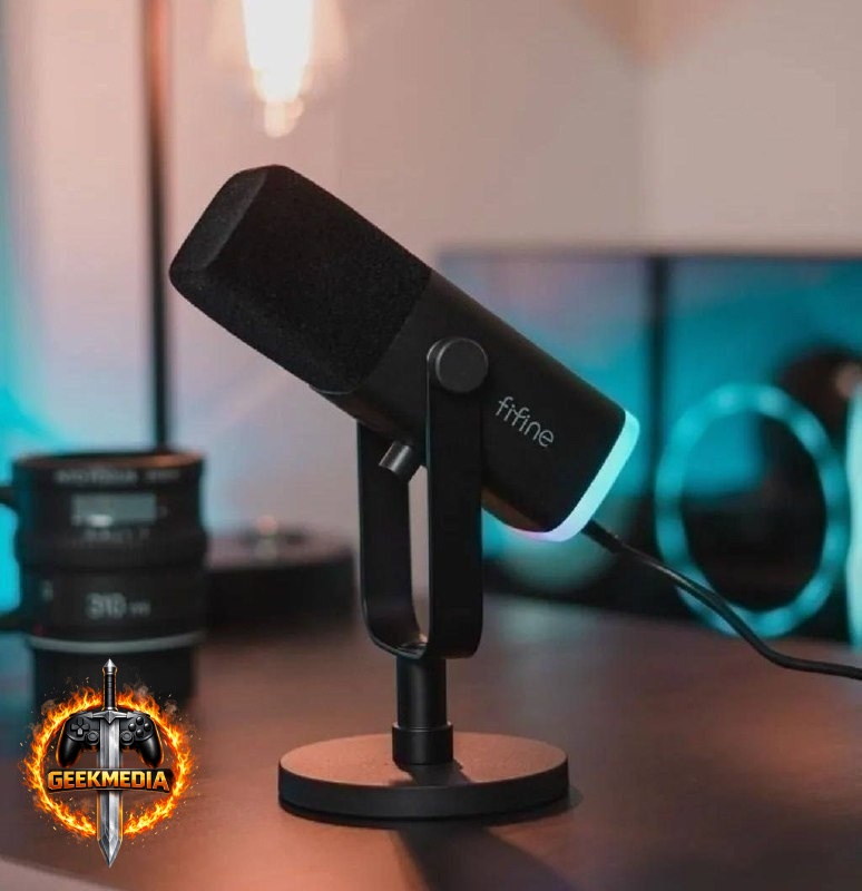 Microfone Dinâmico Fifine AM8 RGB (PRETO)
