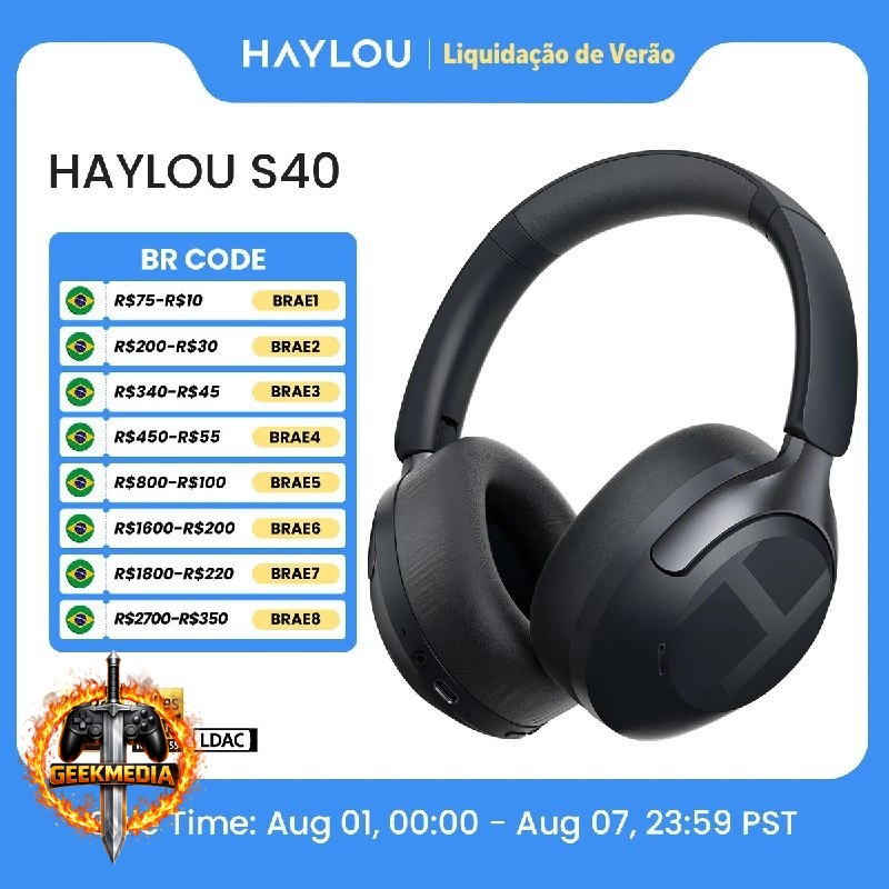 Fone de Ouvido HeadPhone HAYLOU S40 ANC