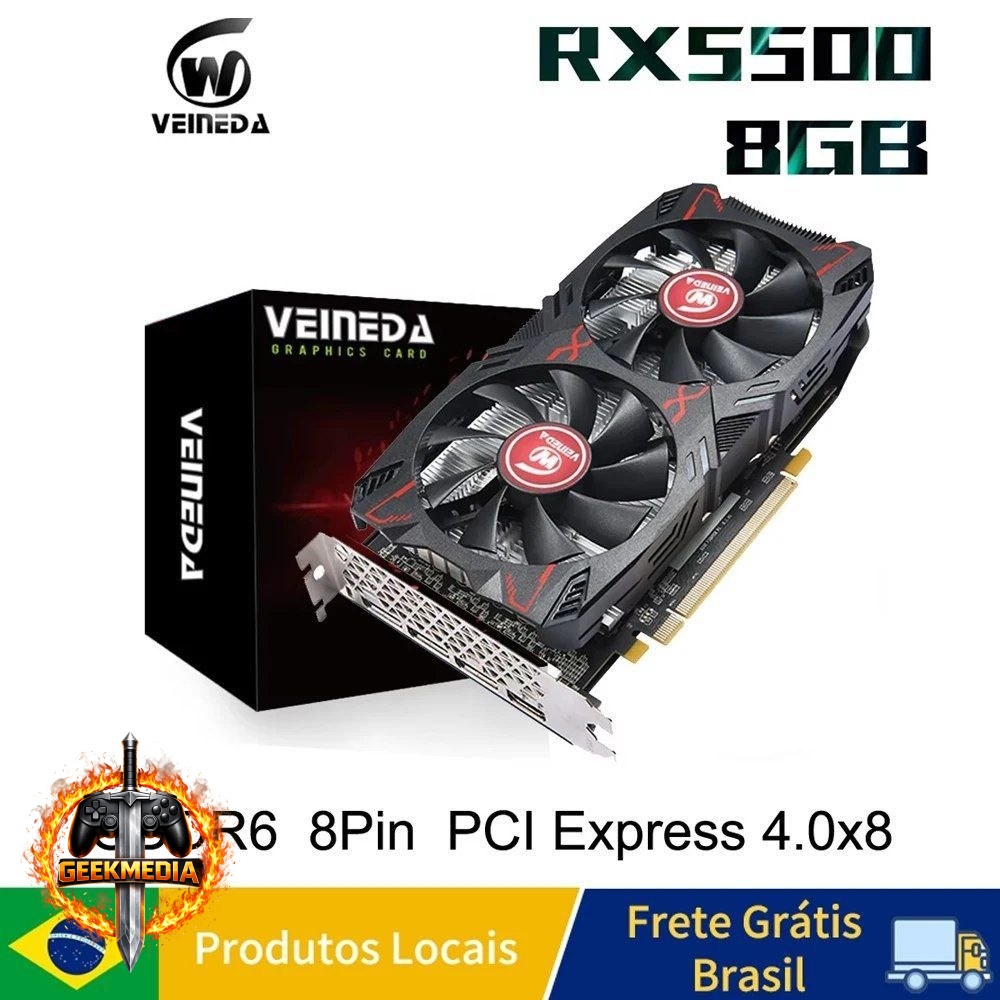Placa de Vídeo RX 5500 8GB Veineda PCIe 4.0