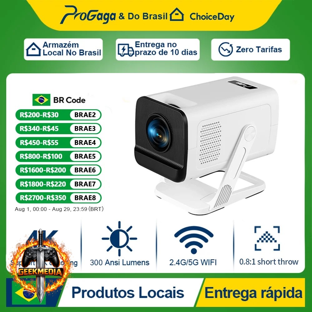 Projetor PROGAGA PG310 720P 300 ANSI Portátil