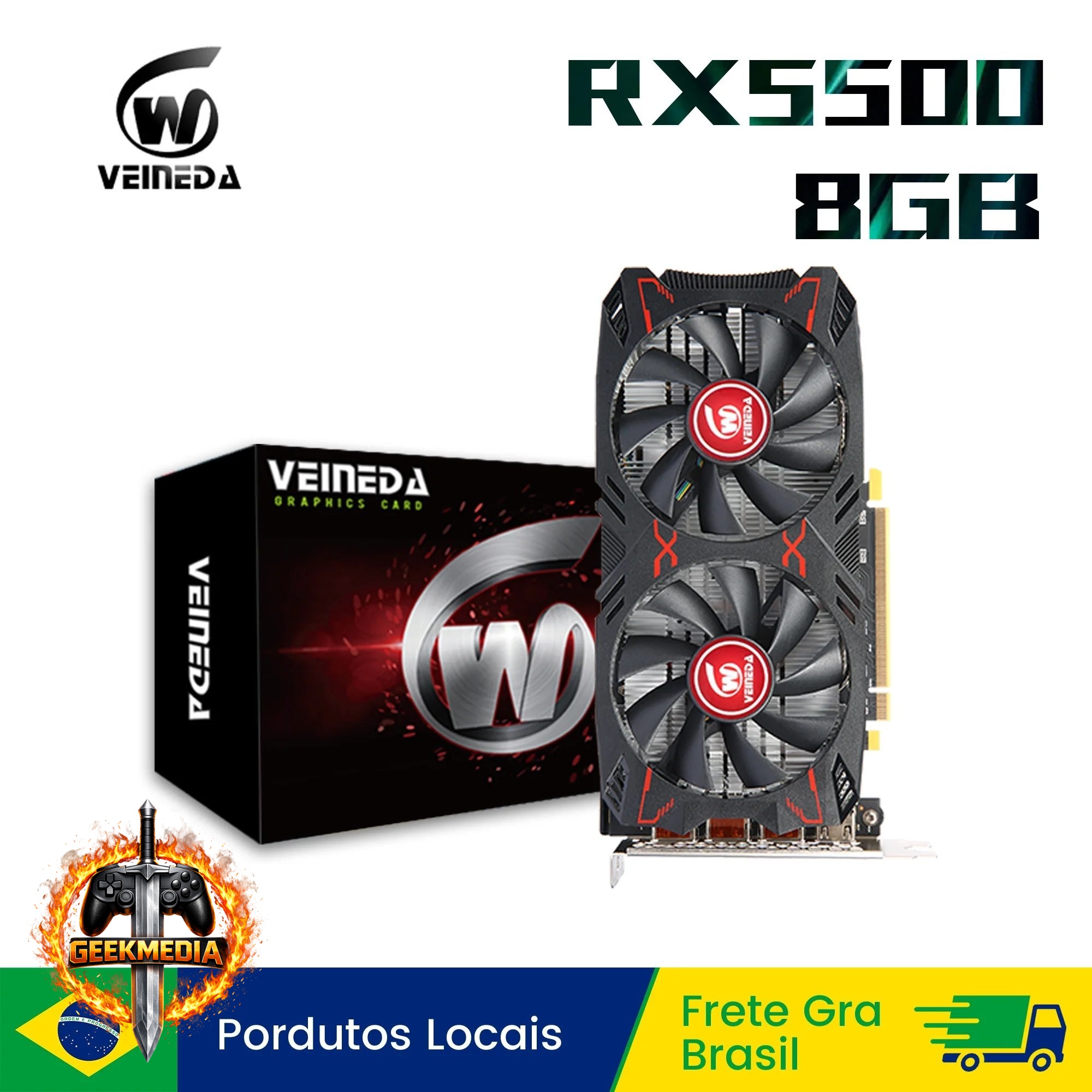 Placa de Vídeo Veineda RX 5500 8GB PCIe 4.0
