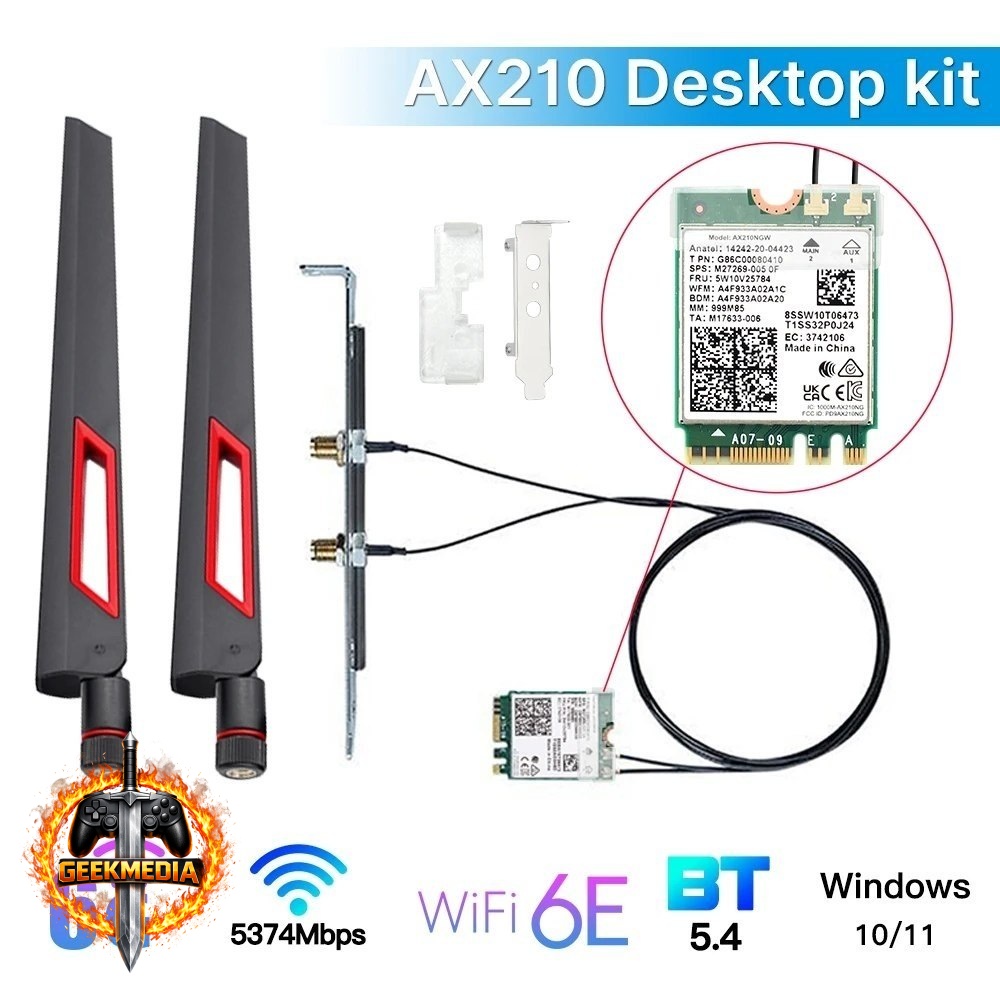 Placa Wifi 6E AX210  Bluetooth 5.3