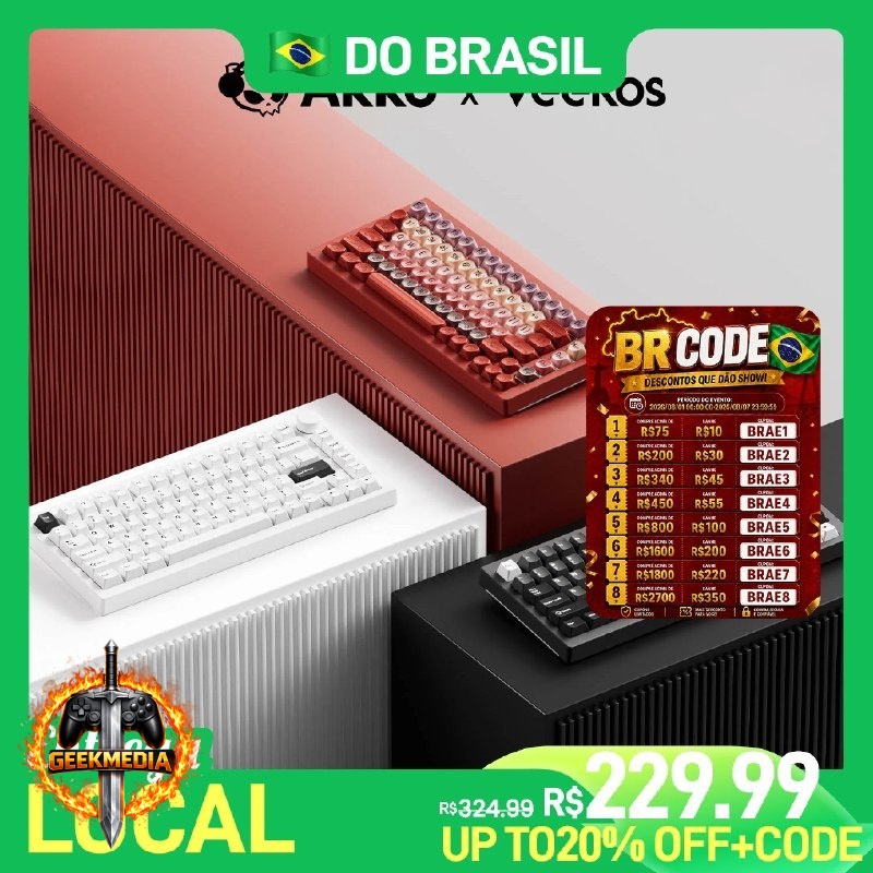 Teclado Mecânico Akko 5075s Akko x Veekos 5075 S